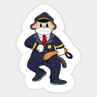 Dog as Police officer with Police uniform Sticker